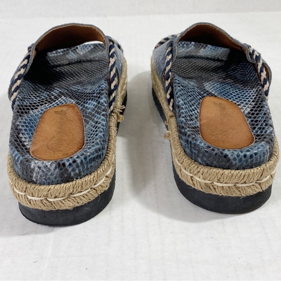 FREE PEOPLE Navy Python Snakeskin Espadrille Slip On Sandals - Picture 5 of 10